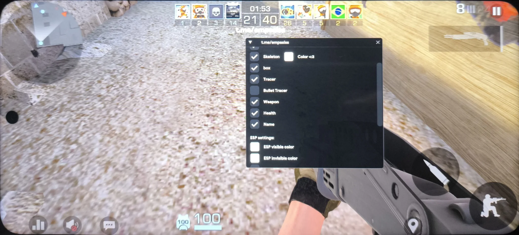 Чит на Стандофф 2 без рут прав 0.34.0 [WH, AIM, SC]